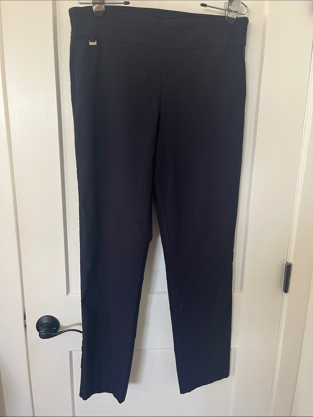 Kim Rogers Navy Straight-Leg Ponte Trousers